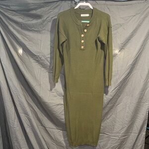 Elegant Olive Green Maxi Dress